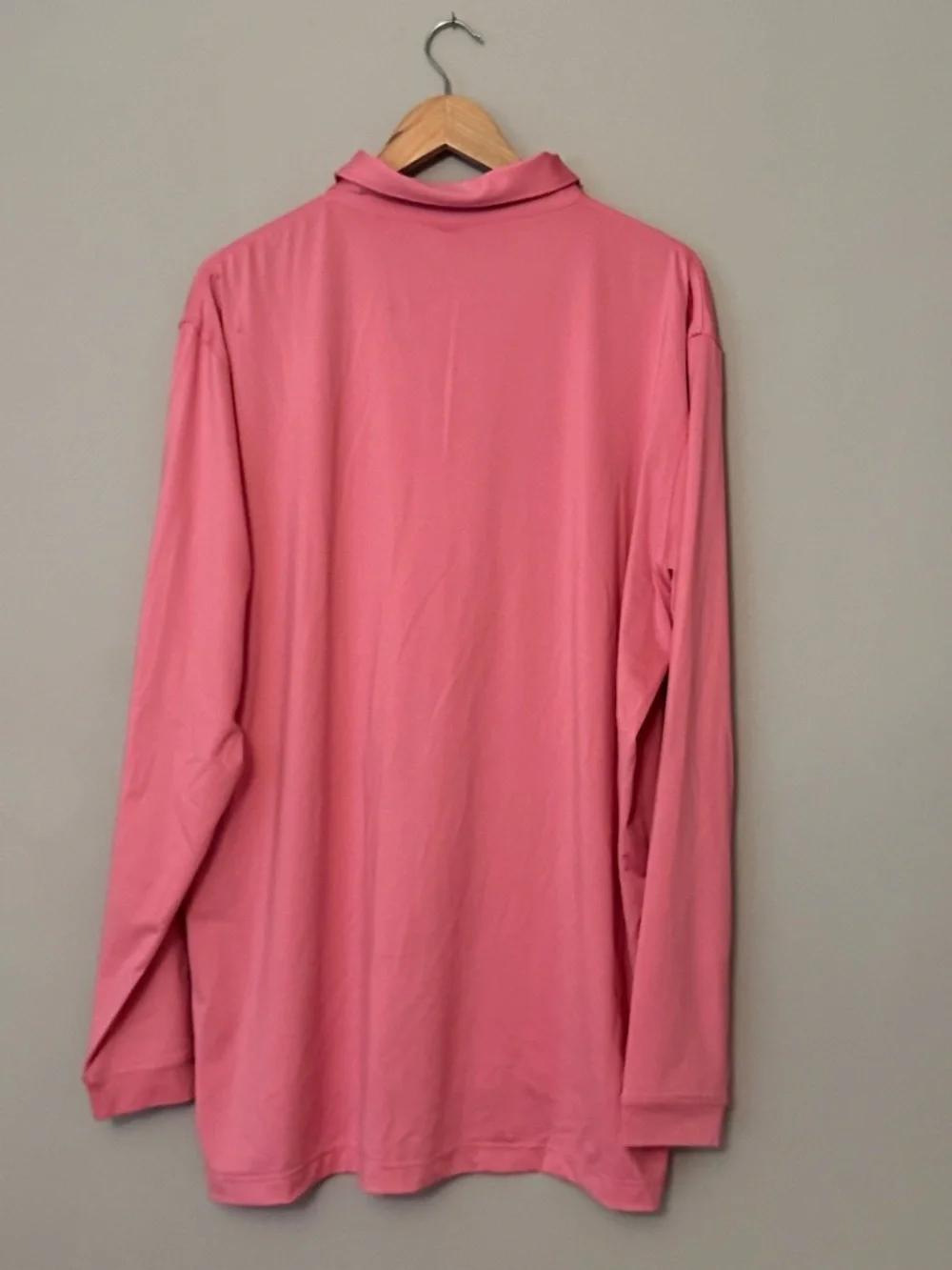 Peter Millar Summer Comfort Pink Long Sleeve Polo Shirt XL Performance Stretch
